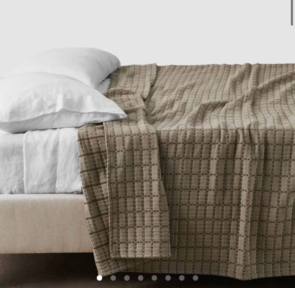 The Citizenry Naya Organic Cotton Quilted Bed Blanket Full/Queen Moss